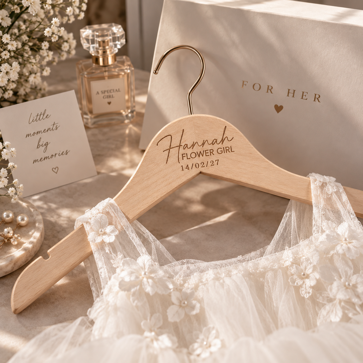 Flower Girl Personalised Coat Hanger