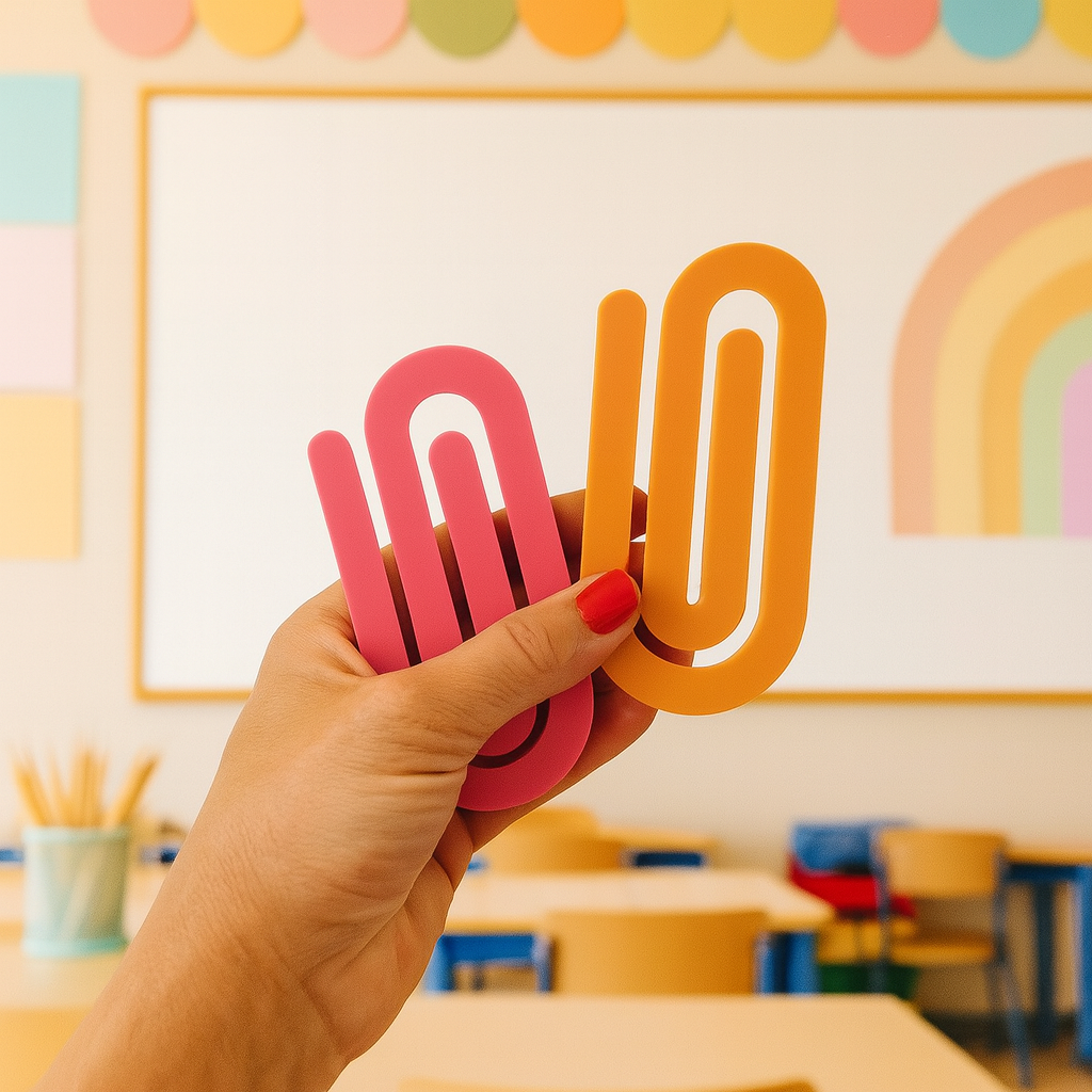 Acrylic Jumbo Paperclip – Custom Desk Accessory – Personalised