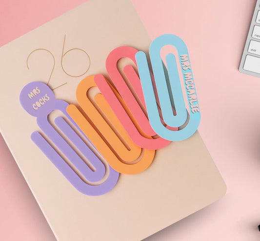 Acrylic Jumbo Paperclip – Custom Desk Accessory – Personalised