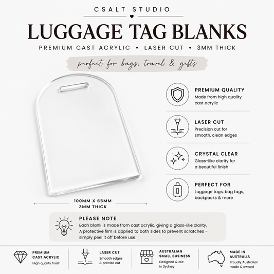 Acrylic Luggage Tag Blanks