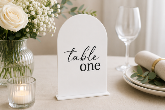 Acrylic Wedding Table Numbers with Stand