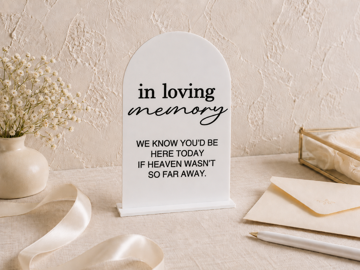 In Loving Memory Wedding Sign with Stand