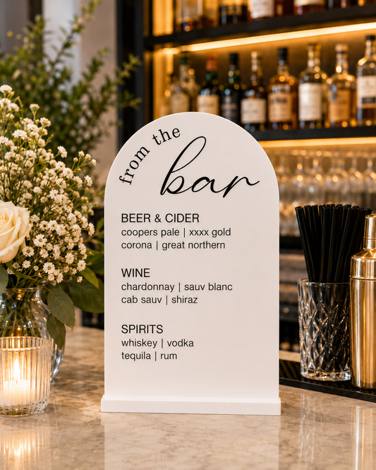 Bar Menu Sign with Stand