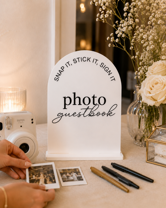 Wedding Photo Guestbook Sign with Stand