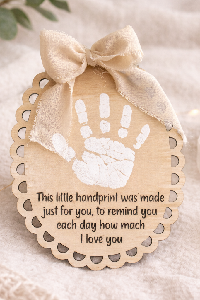Personalised Handprint Plaque – A Keepsake for Mum