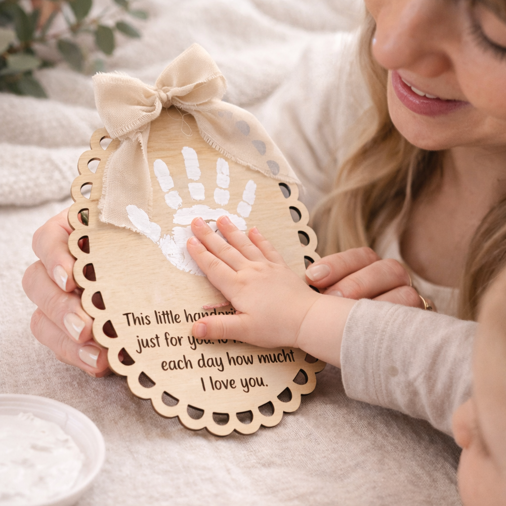 Personalised Handprint Plaque – A Keepsake for Mum