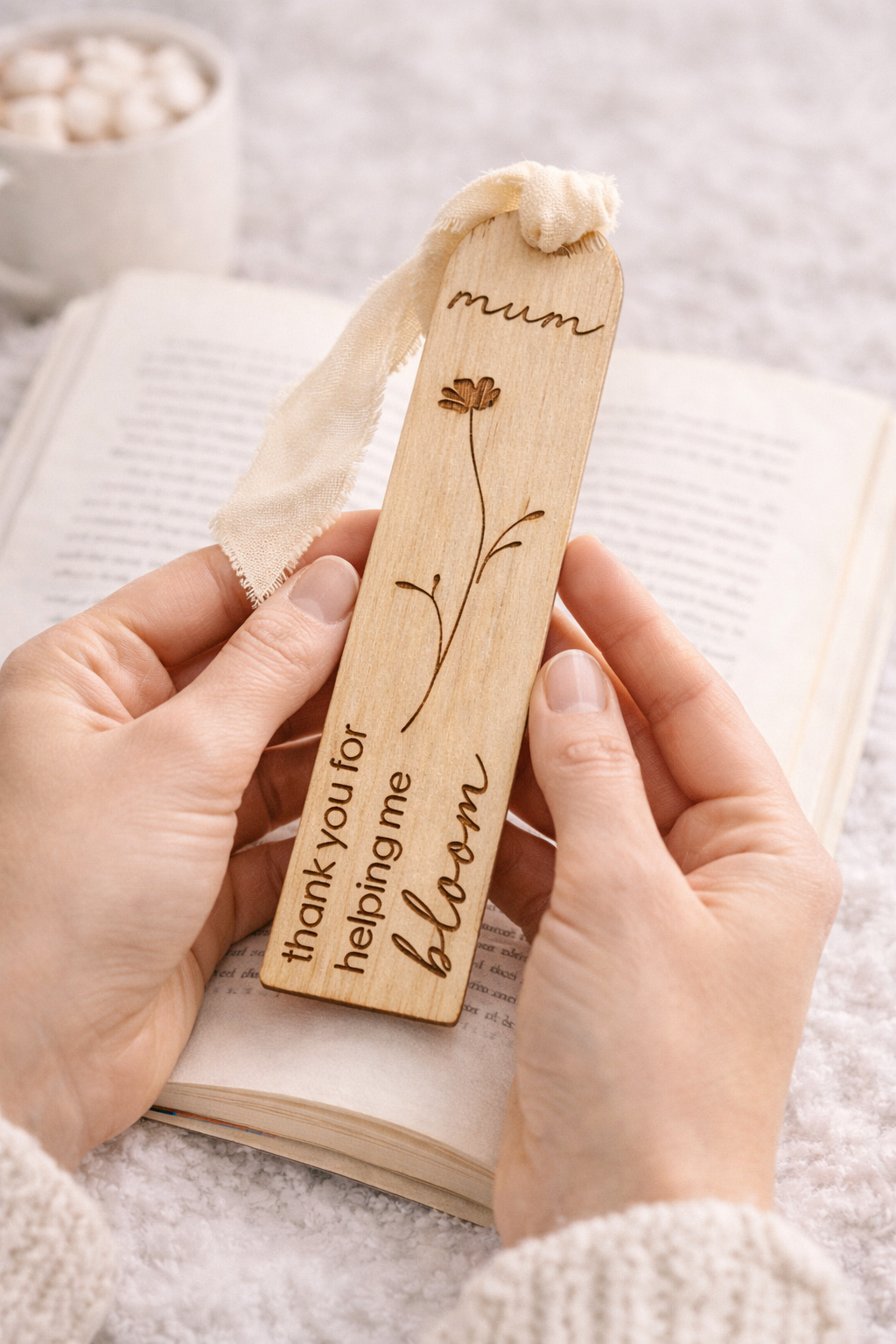 Personalised Mothers Day Wooden Bookmark