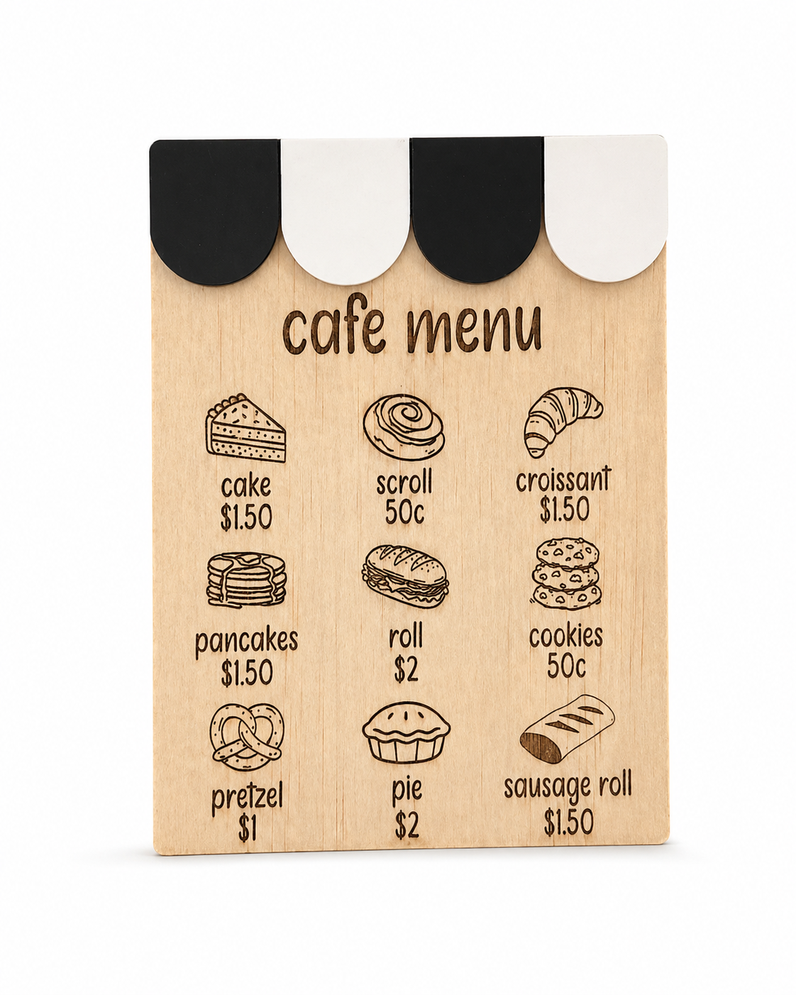 Kids Wooden Cafe Menu Sign