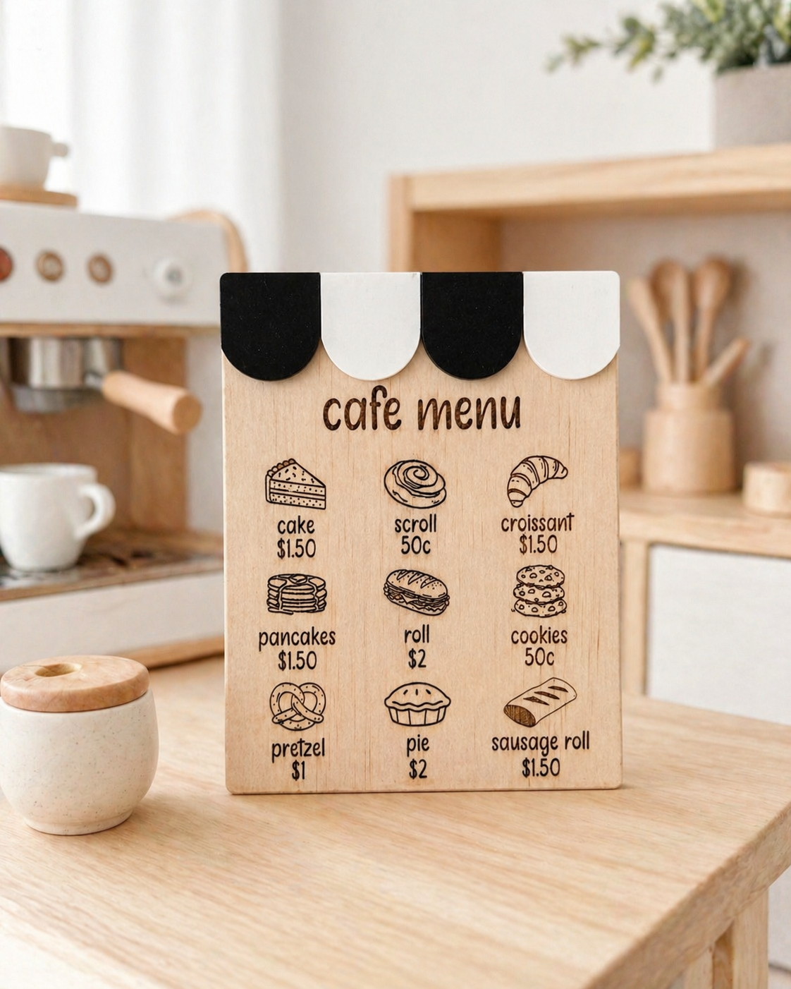 Kids Wooden Cafe Menu Sign