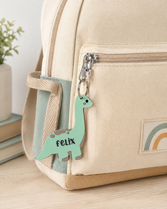 Personalised Dinosaur Bag Tag / Keychain