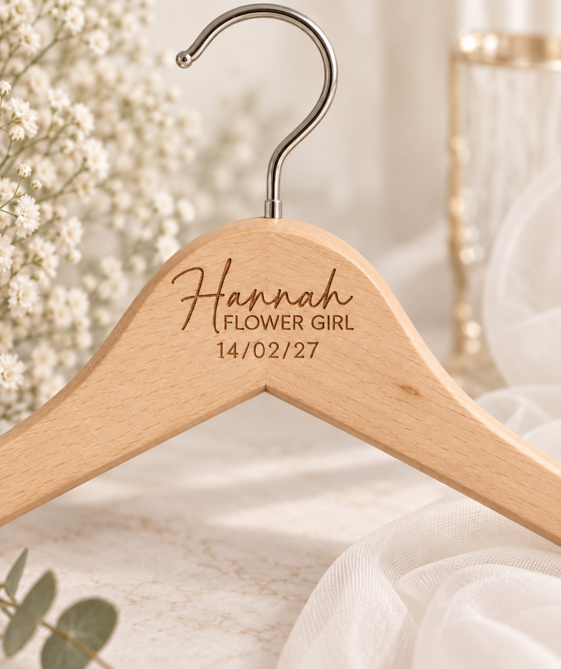 Flower Girl Personalised Coat Hanger