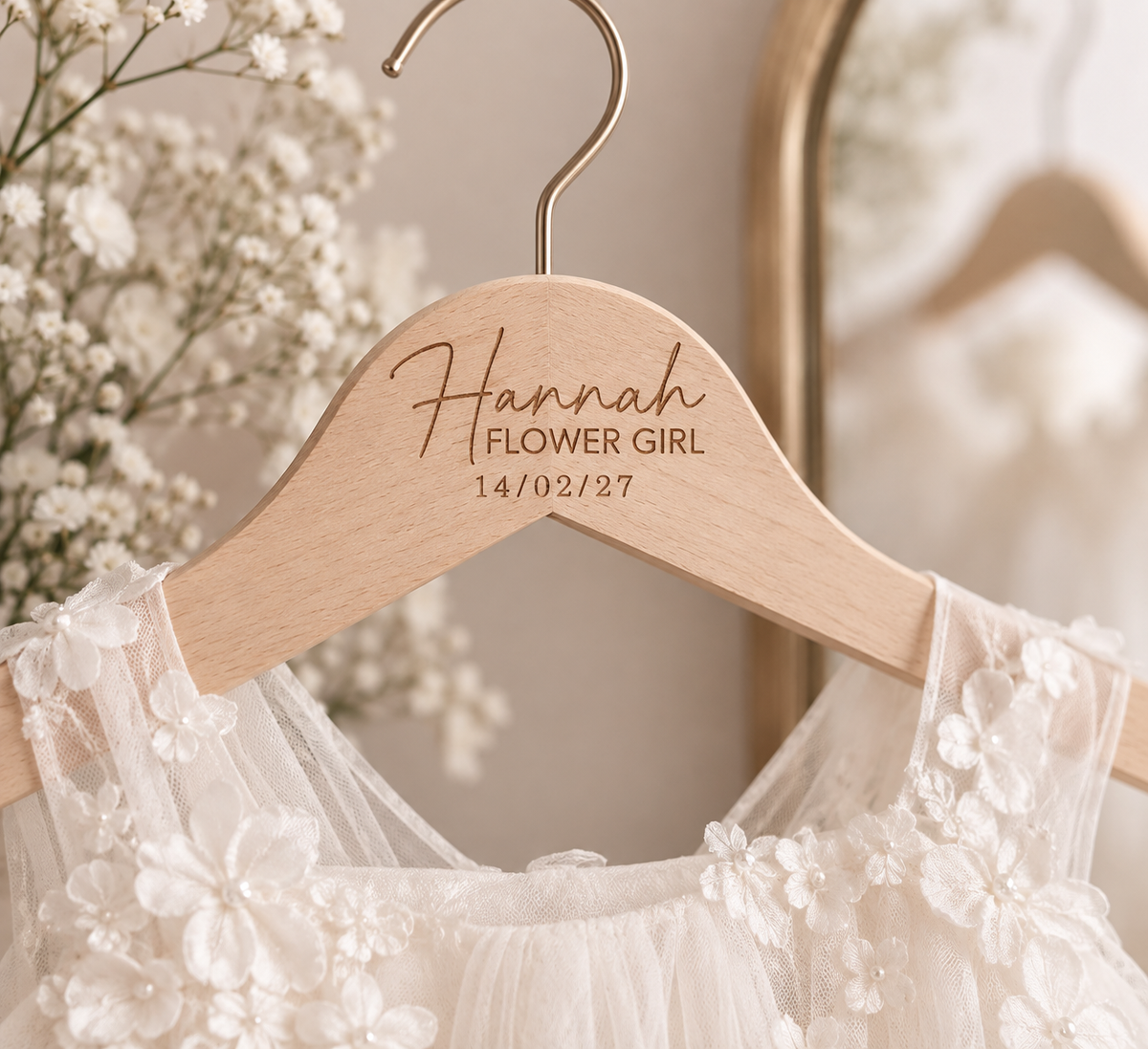Flower Girl Personalised Coat Hanger