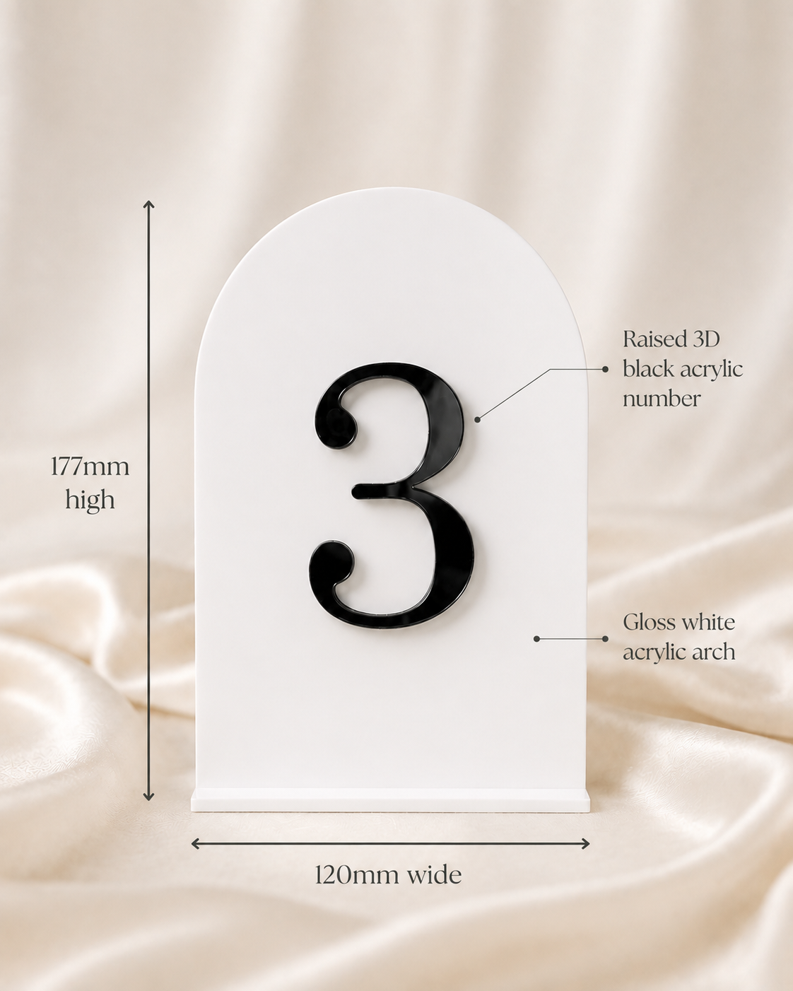 3D Acrylic Table Number Signs