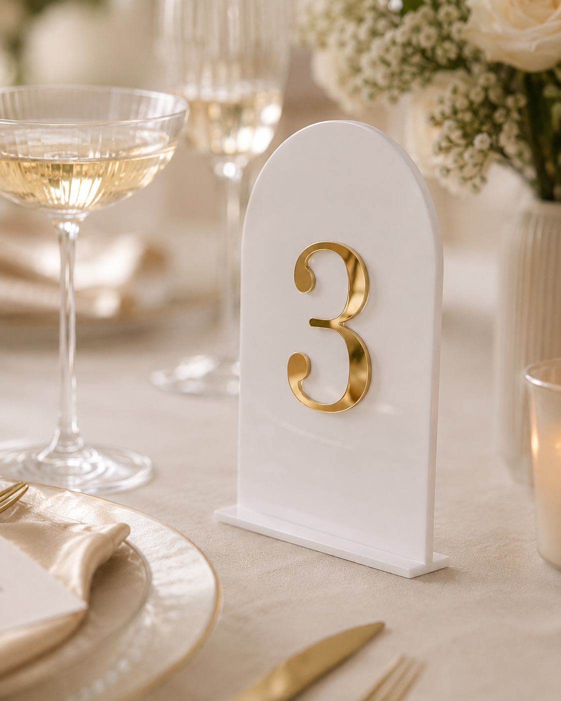 Gold Wedding Table Numbers