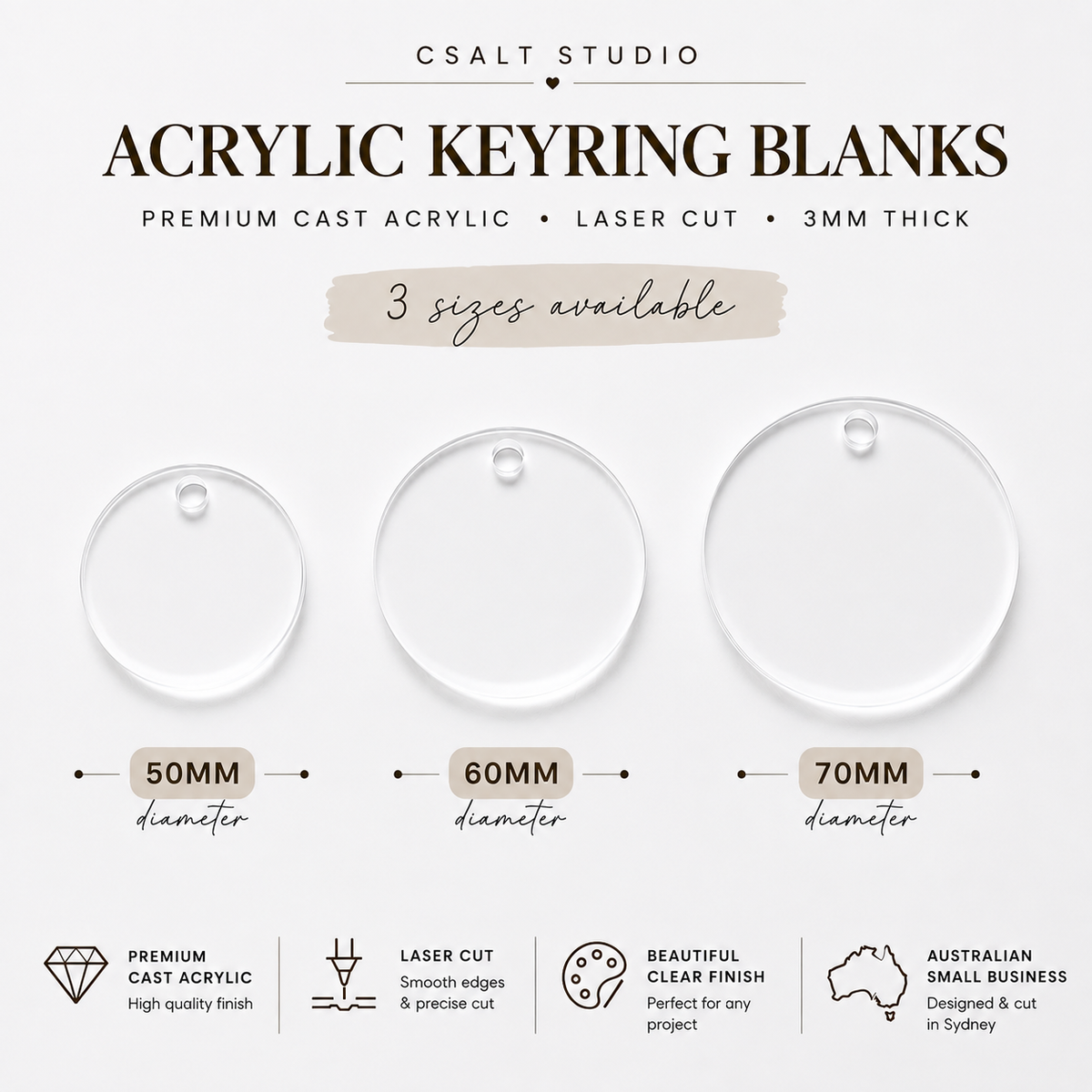Round Acrylic Keyring Blanks