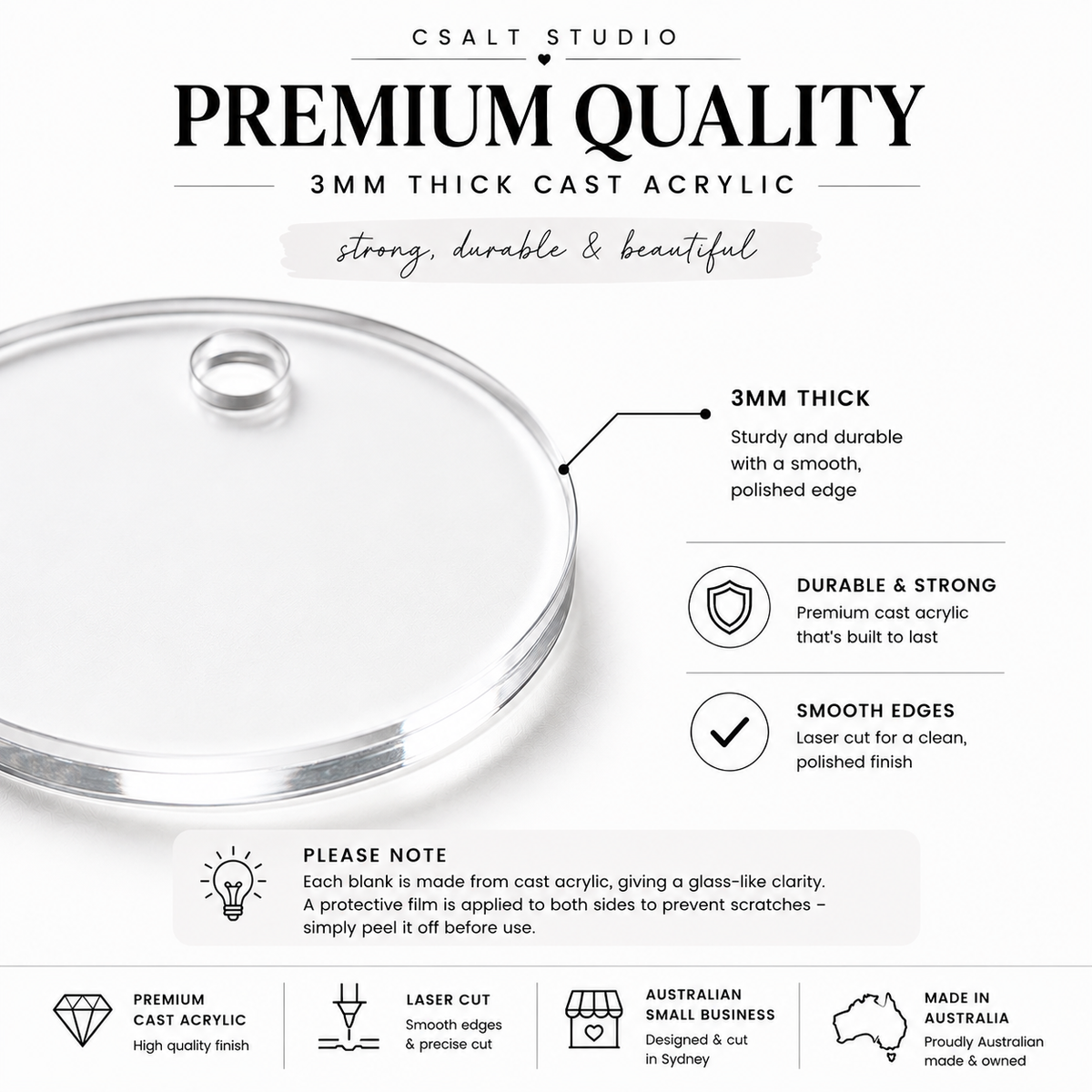 Round Acrylic Keyring Blanks
