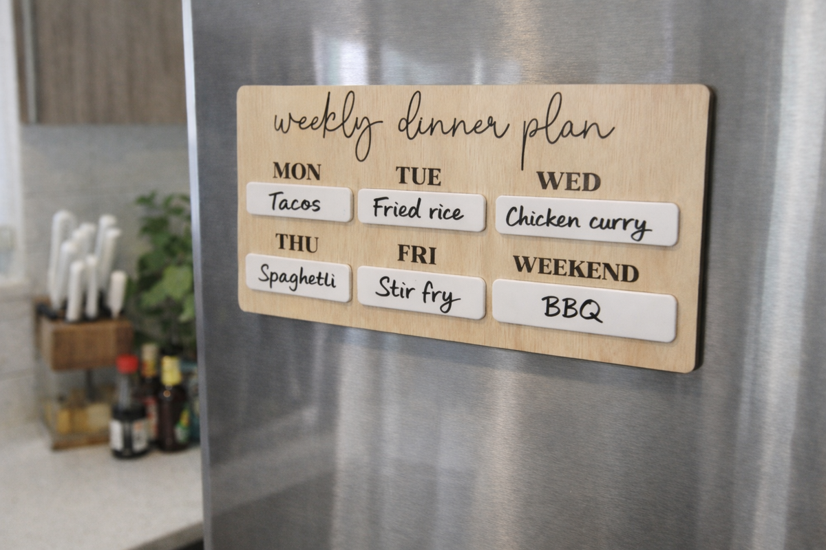 Weekly Dinner Plan Board