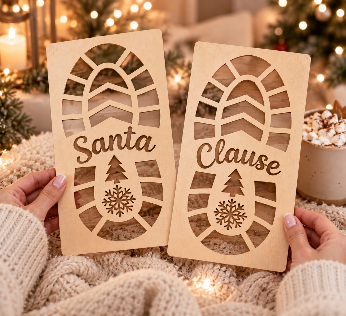 Santa Boot Print Stencil