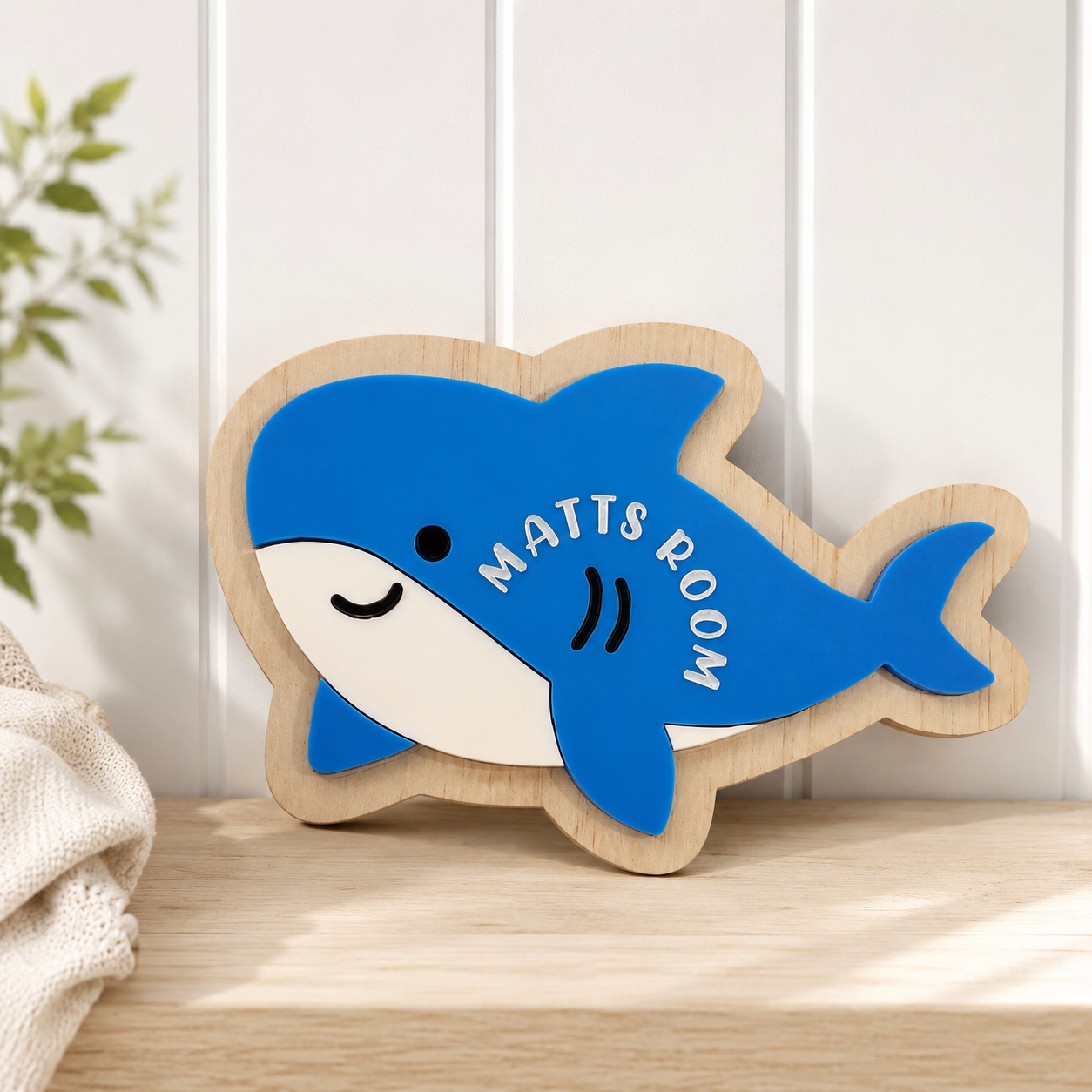 Kids Personalised Shark Sign