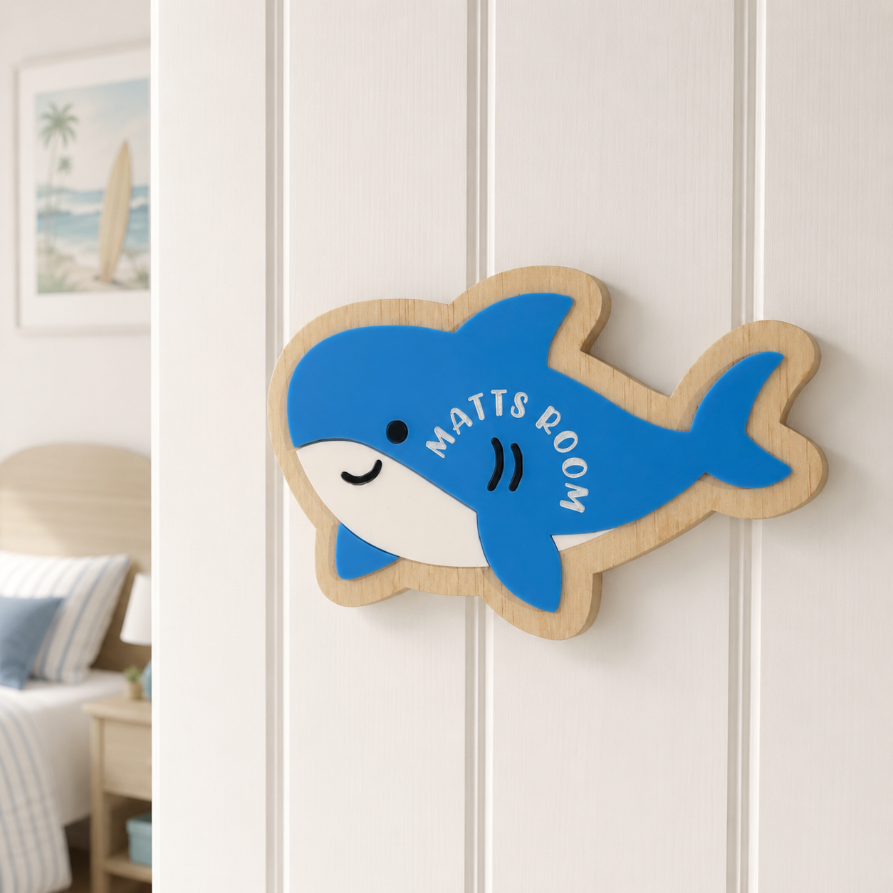 Kids Personalised Shark Sign