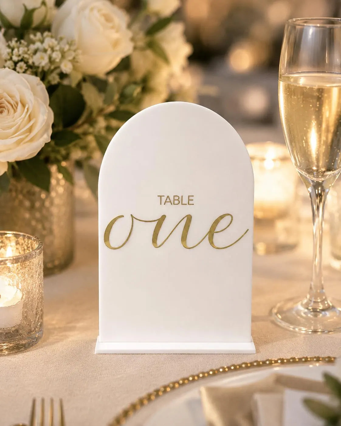 Modern Arch Table Number Signs