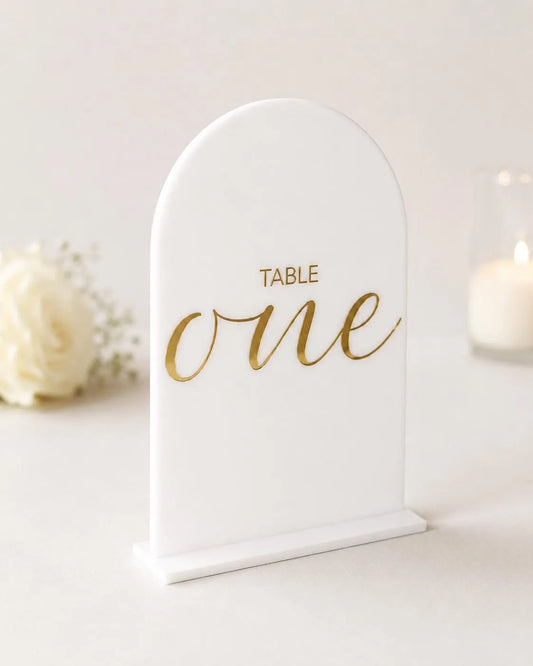 Modern Arch Table Number Signs